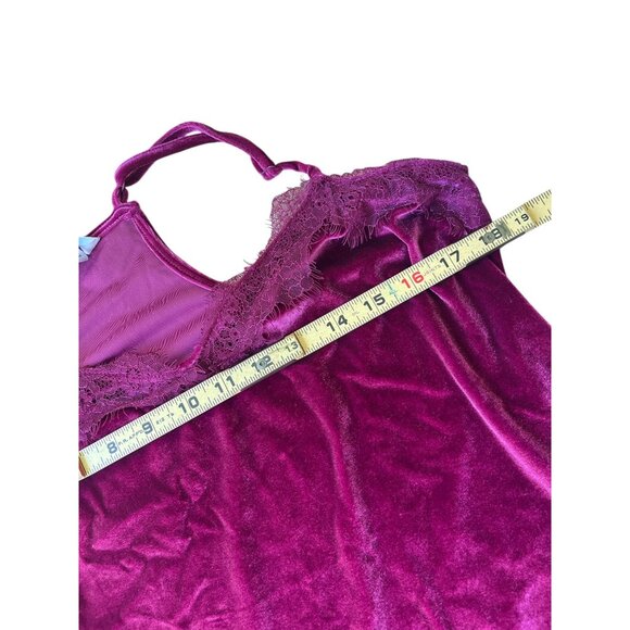 Nine West Y2K Velvet Camisole Top Womens Medium Red Lace Whimsigoth Dark Cottage - Picture 8 of 9